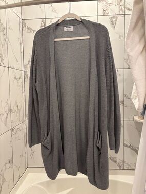 Old Navy Women's Charcoal Gray Open-Front Ribbed Cardigan